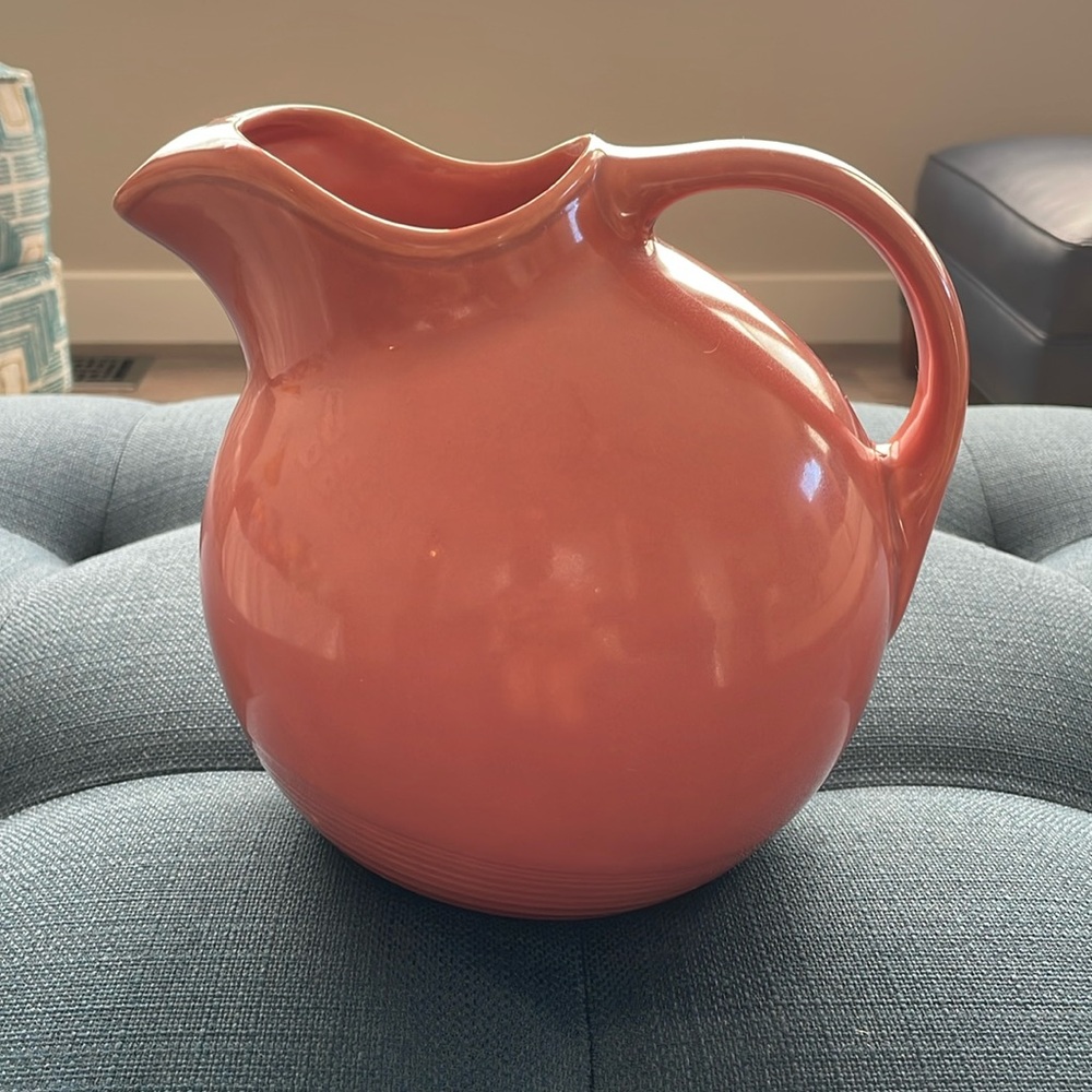 Vintage Rose Ball Pitcher approx 7” x 9”